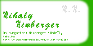 mihaly nimberger business card